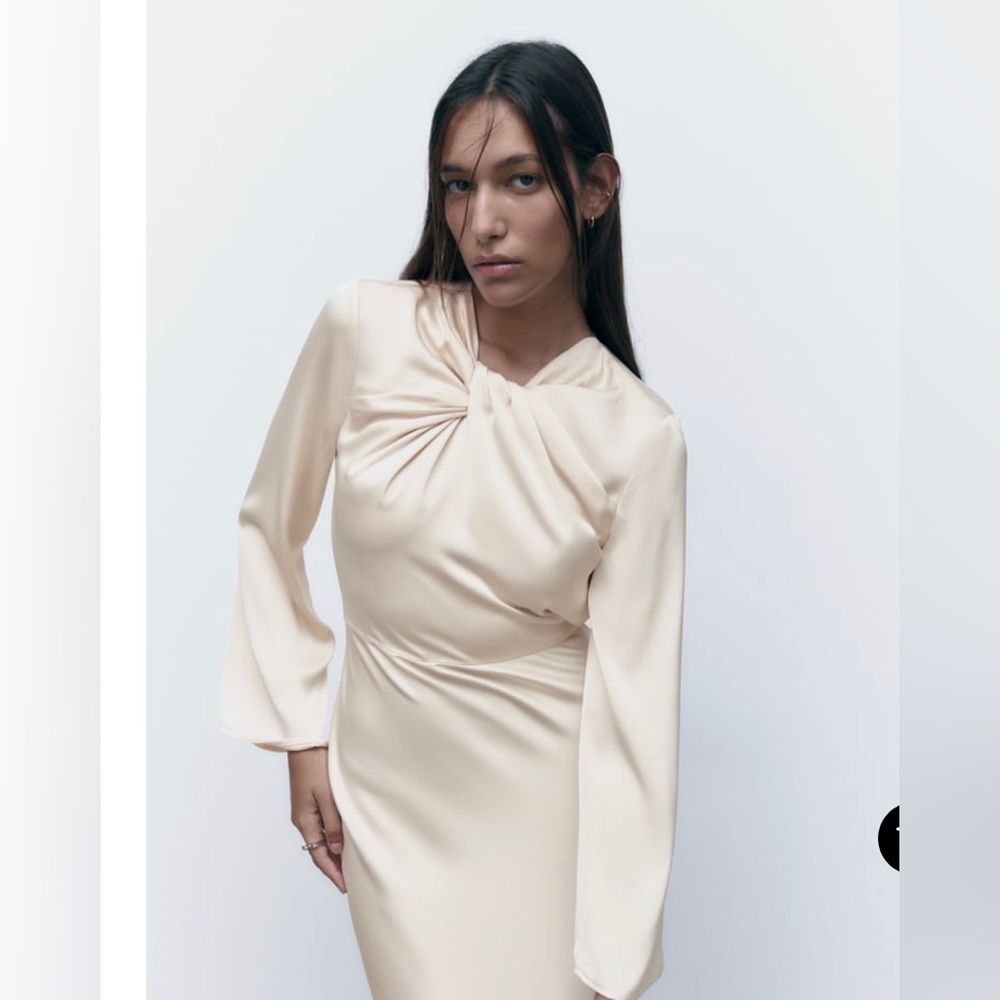 Zara Open Back Satin Effect Dress - NWT